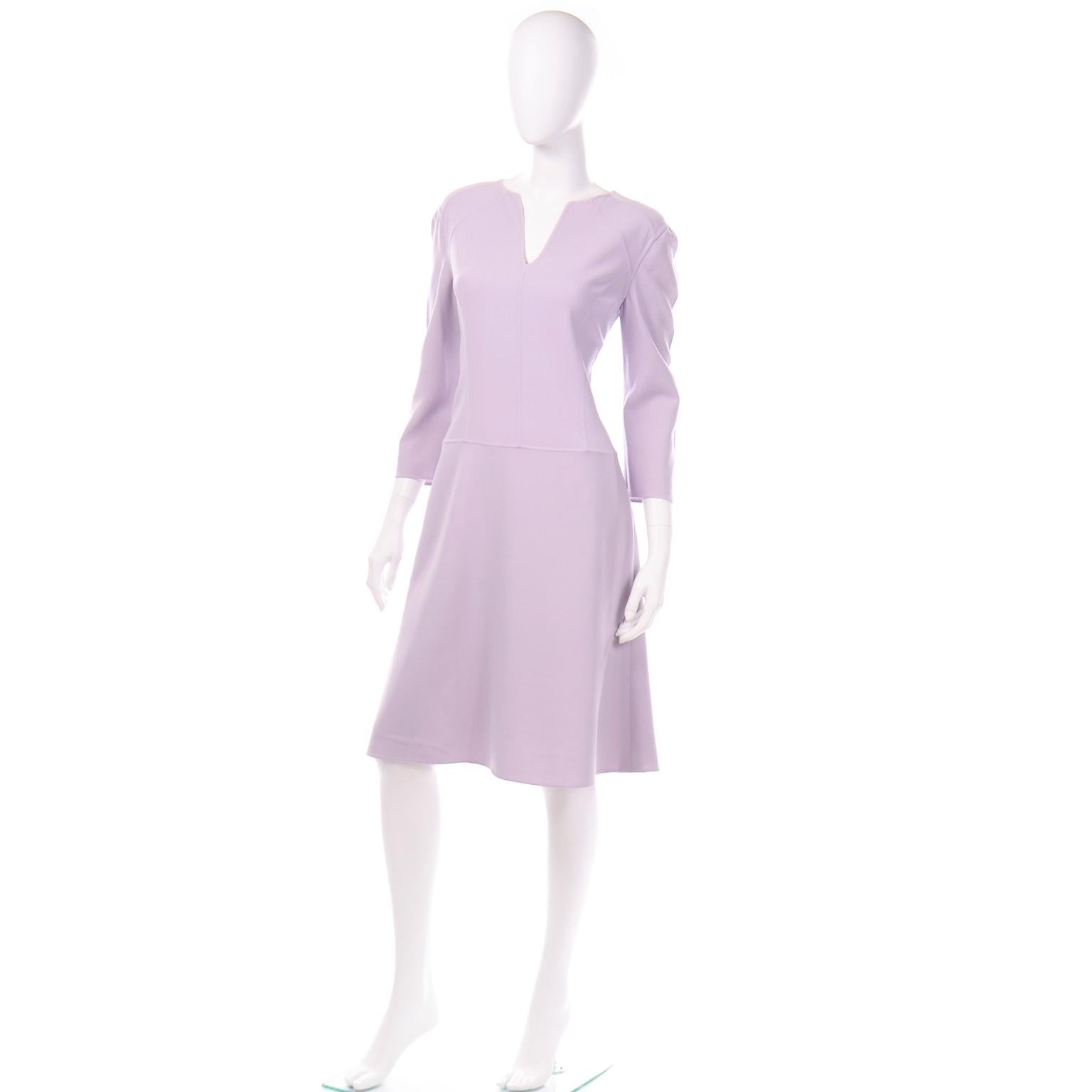 long sleeve lavender dress