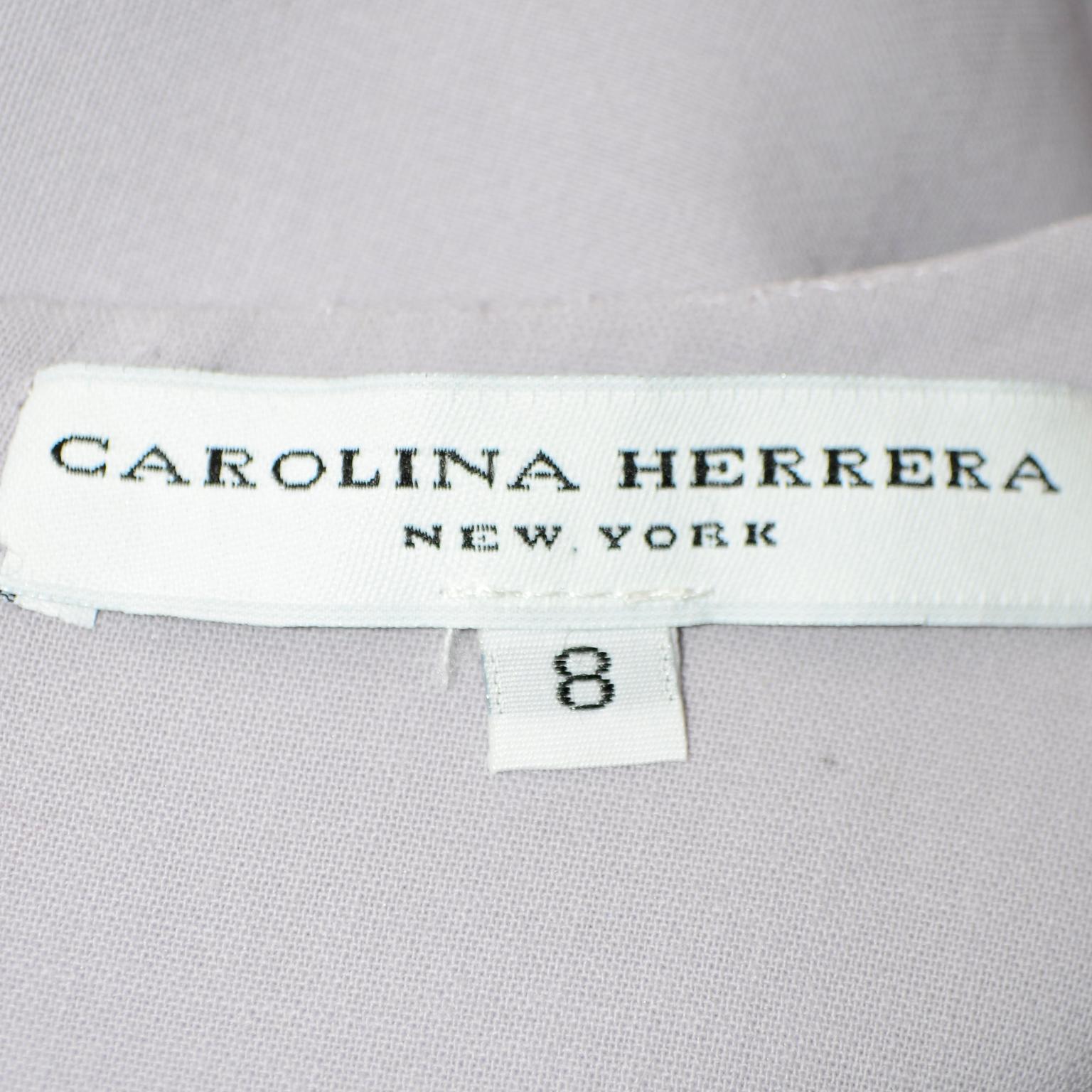 Pastel Lavender Purple Carolina Herrera Long Sleeve Summer Weight Wool Dress 1