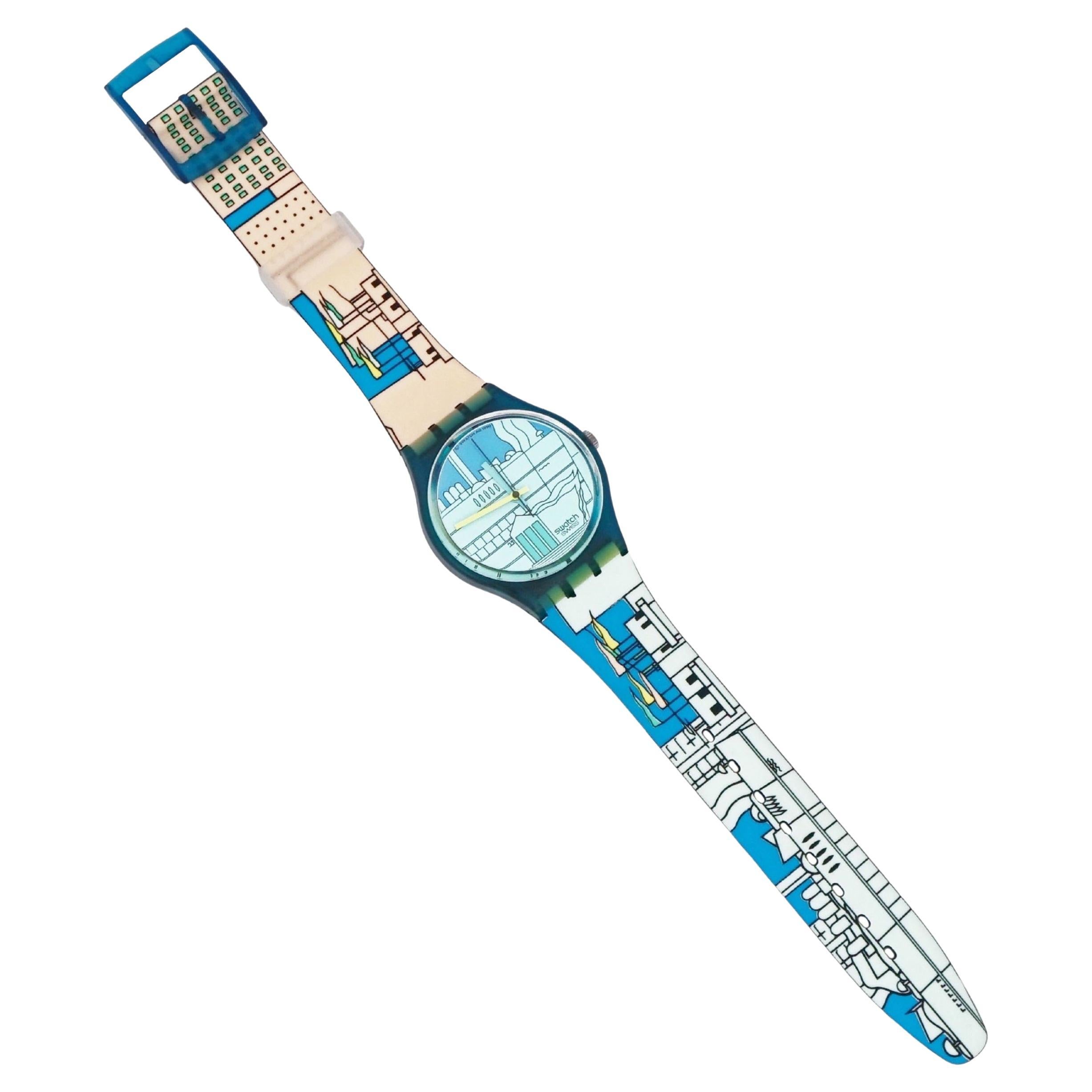 Pastel "Metroscape" Wristwatch By Alessandro Mendini For Swatch, 1990s For Sale