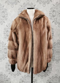 Brand New Pastel Mink Fur Women's Bomber Jacket (Size 14 - L)