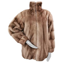 Brand New Pastel Mink Fur Women's Bomber Jacket (Size 14 - L)