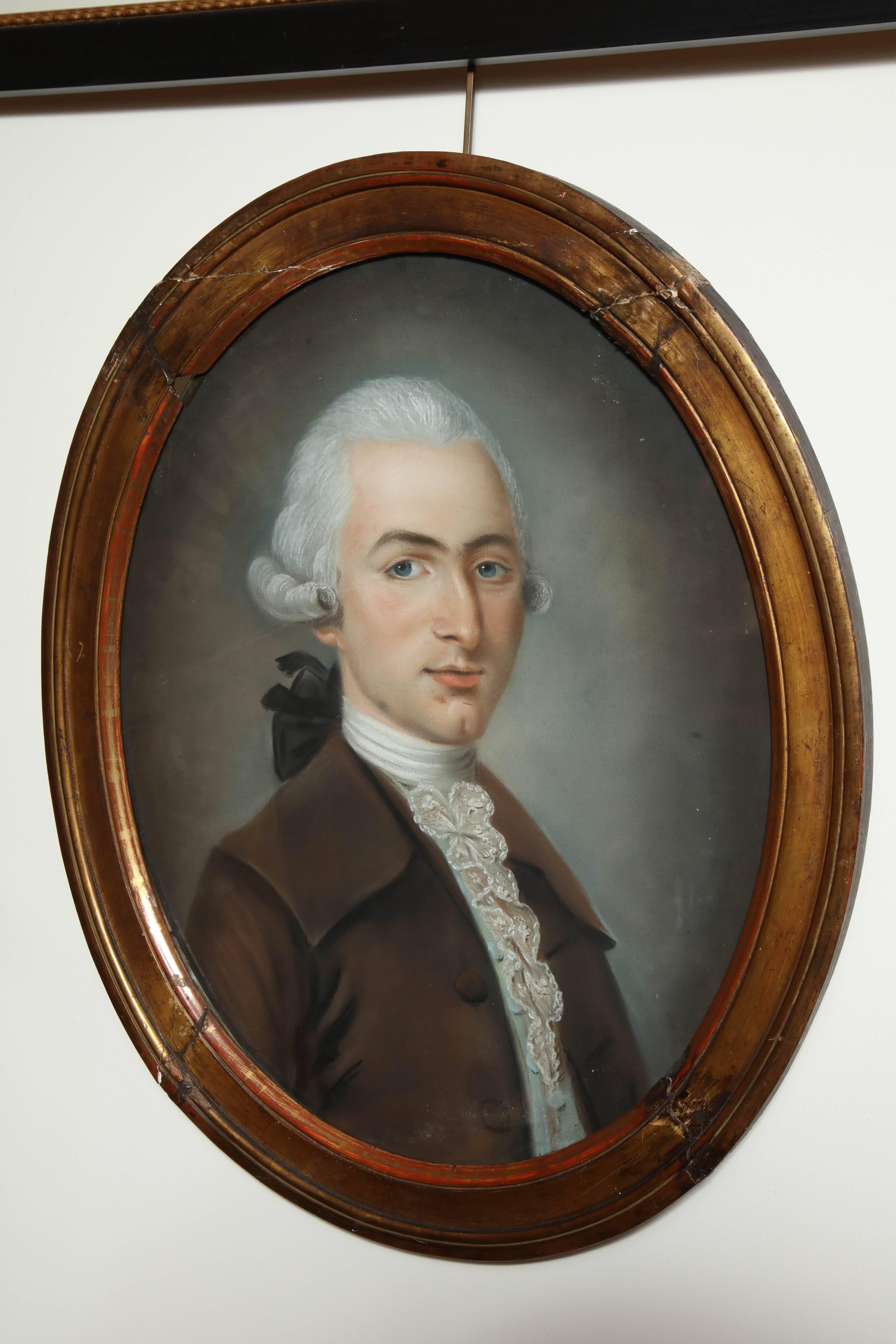 Pastel of a Gentleman, Circle of Daniel Gardiner, circa 1750-1805 For Sale 1