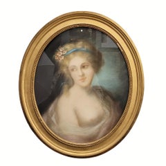 Pastel on paper. Allegory, Italian School, following Rosalba Carriera, Italy