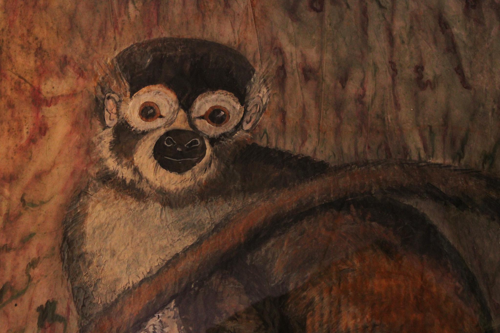 Portuguese Pastel on Paper, Representing Monkey by Teresa Lacerda 2014 For Sale