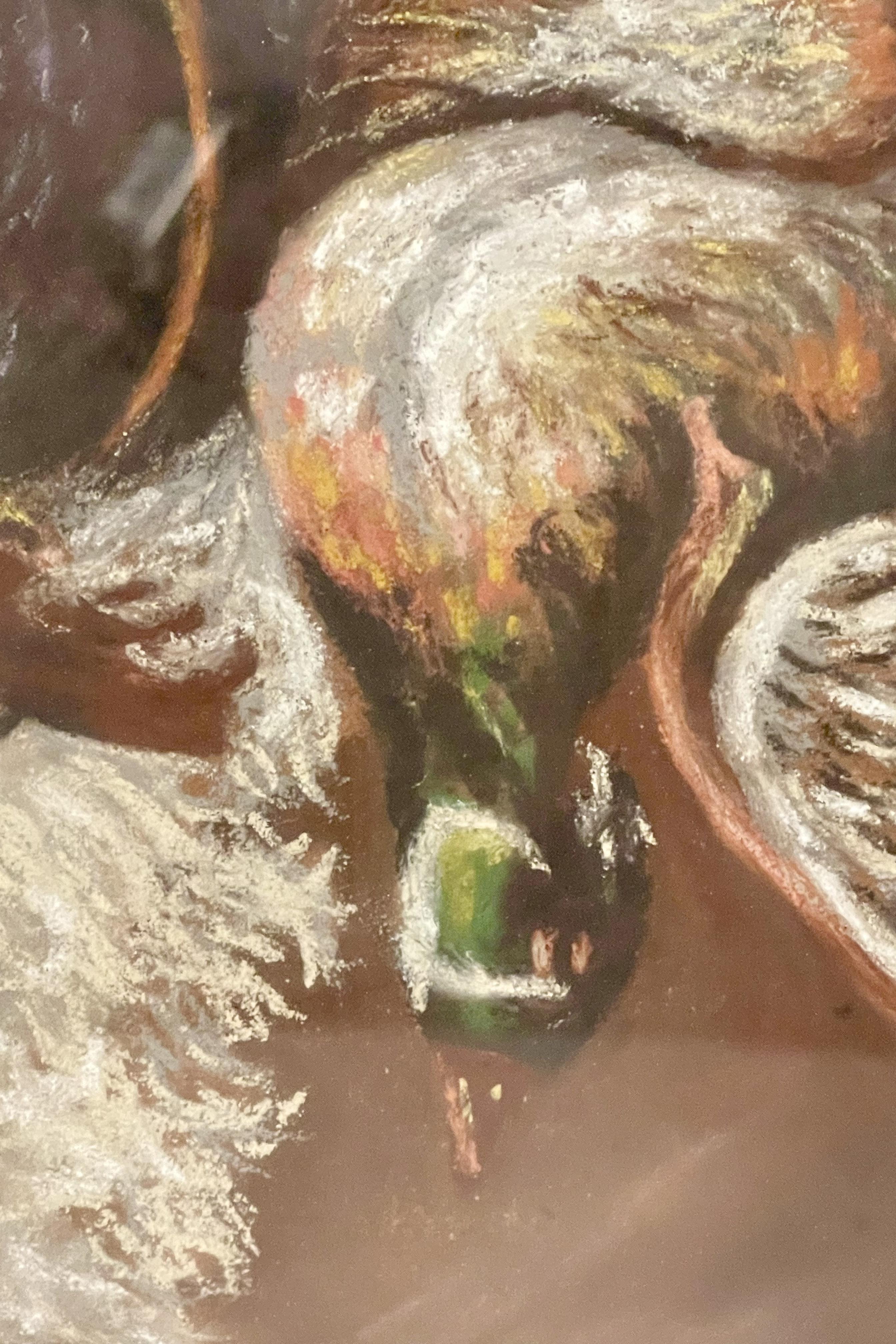 Pastellbild, das den Kopf eines Cocker Spaniels mit einer Ente darstellt England 1930 im Angebot 3