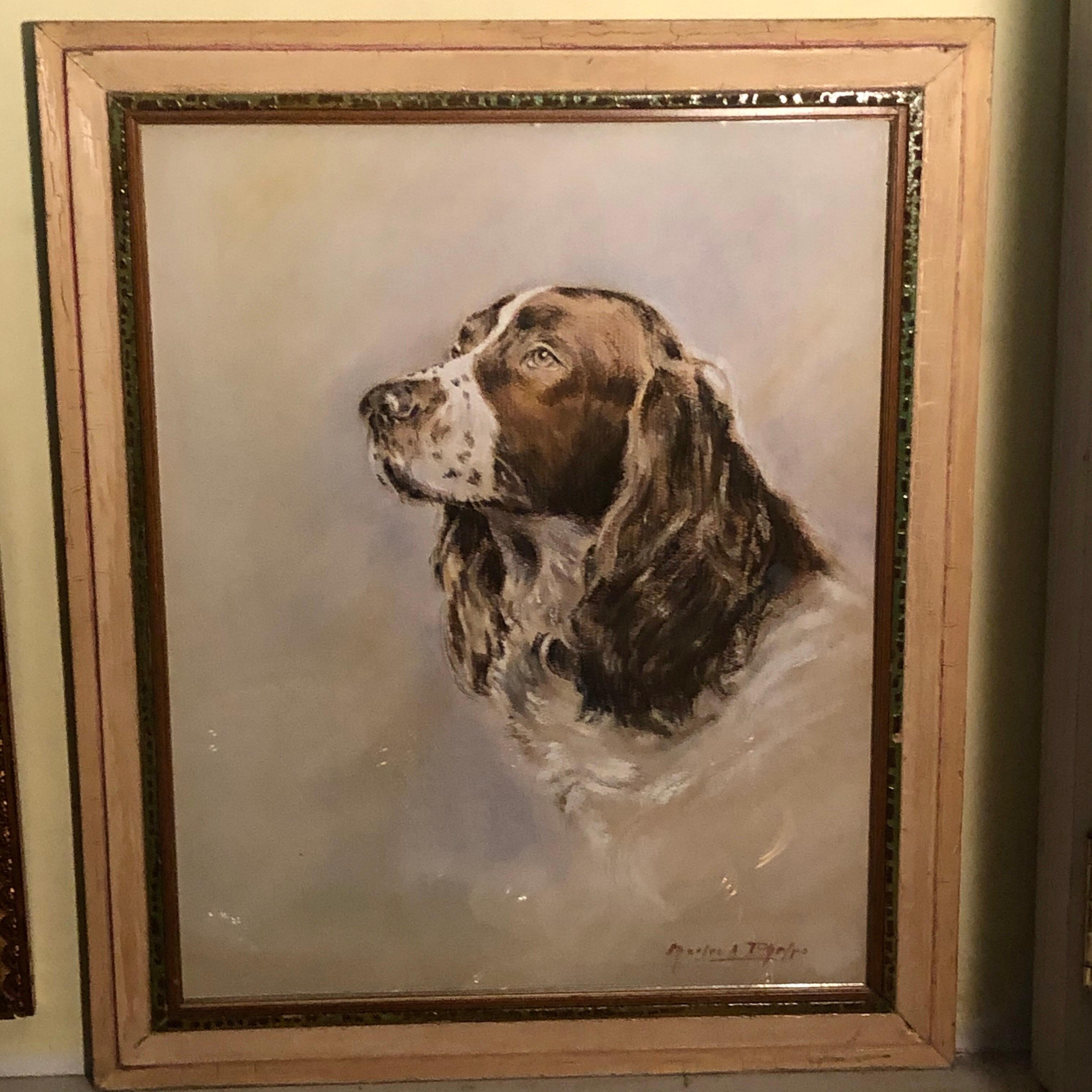 Other Pastel Painting of an English Springer Spaniel artist signed Charles A. Phelps