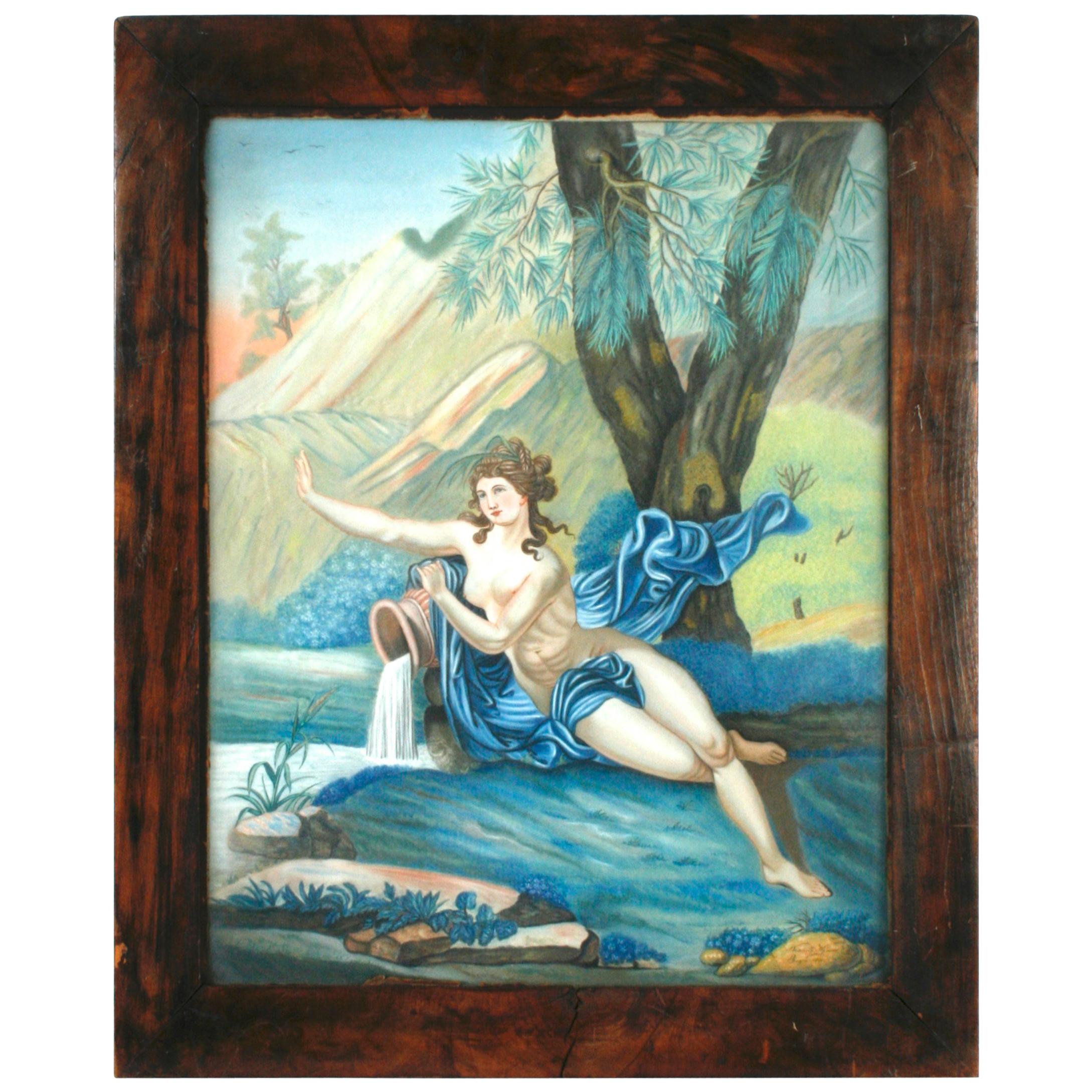 Pastel Painting of Aphrodite Signed Nannette Kenner, 1821