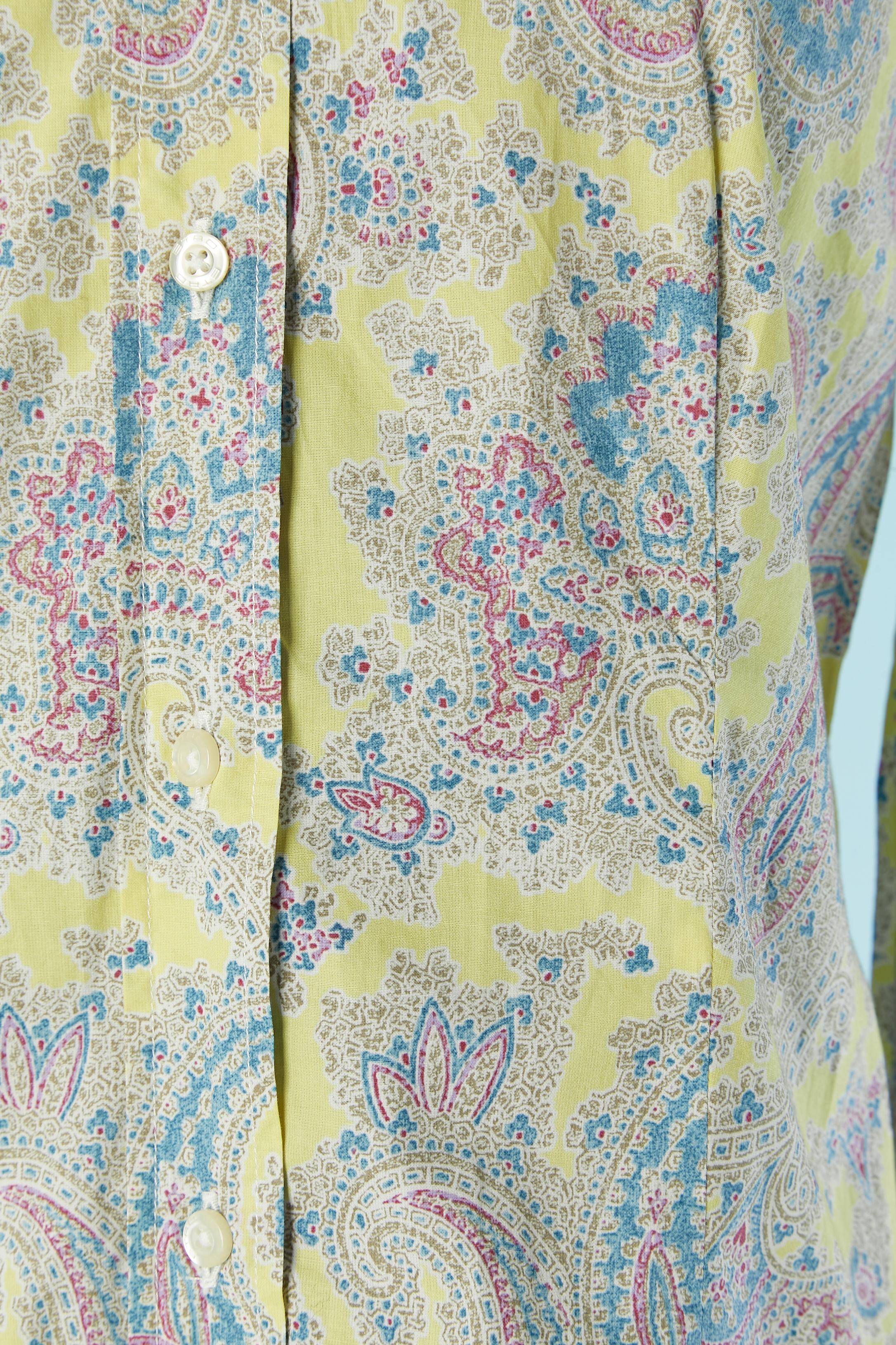 Grigio Camicia in cotone con stampa paisley pastello Etro in vendita