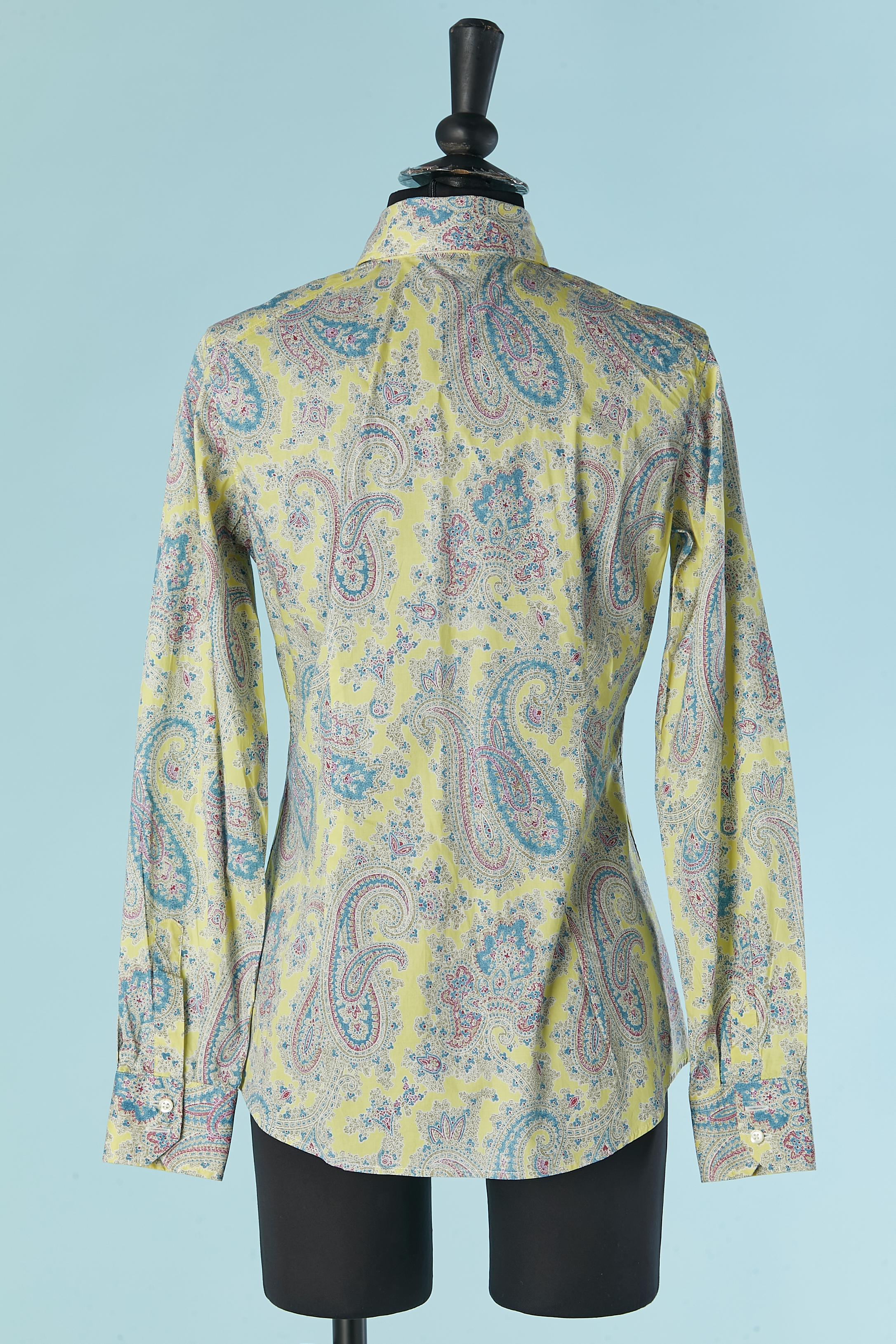 Donna Camicia in cotone con stampa paisley pastello Etro in vendita