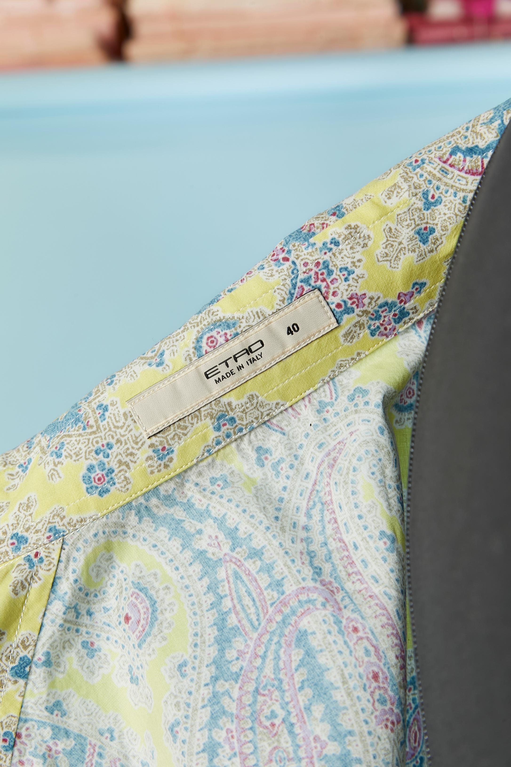 Camicia in cotone con stampa paisley pastello Etro in vendita 1