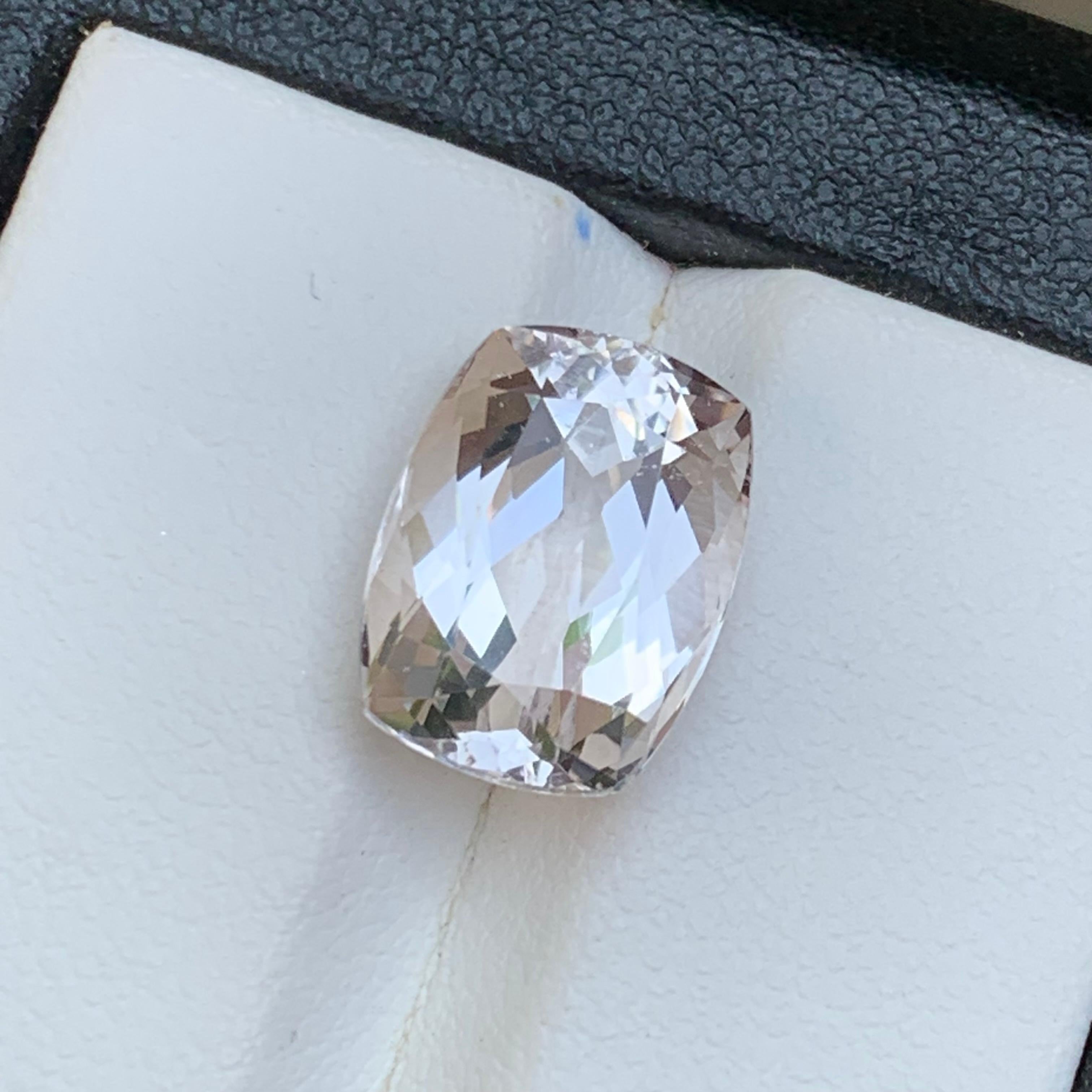 Anello di morganite naturale rosa pesca pastello 6,45 carati per gioielli in vendita 5