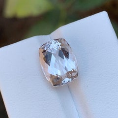 Pastel Peachy Pink Natural Morganite Ring Loose Gemstone 6.45 Ct for Jewelry