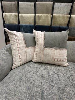 Pastel Pink and Gray Boho Moroccan Throw Pillow