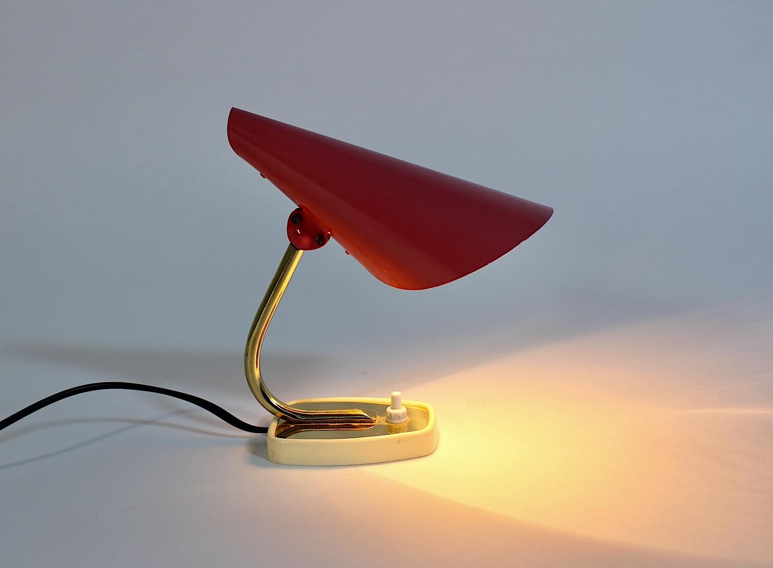 Pastel Pink Golden Metal Vintage Table Lamp Nightstand Lamp Sconce Italy For Sale 6