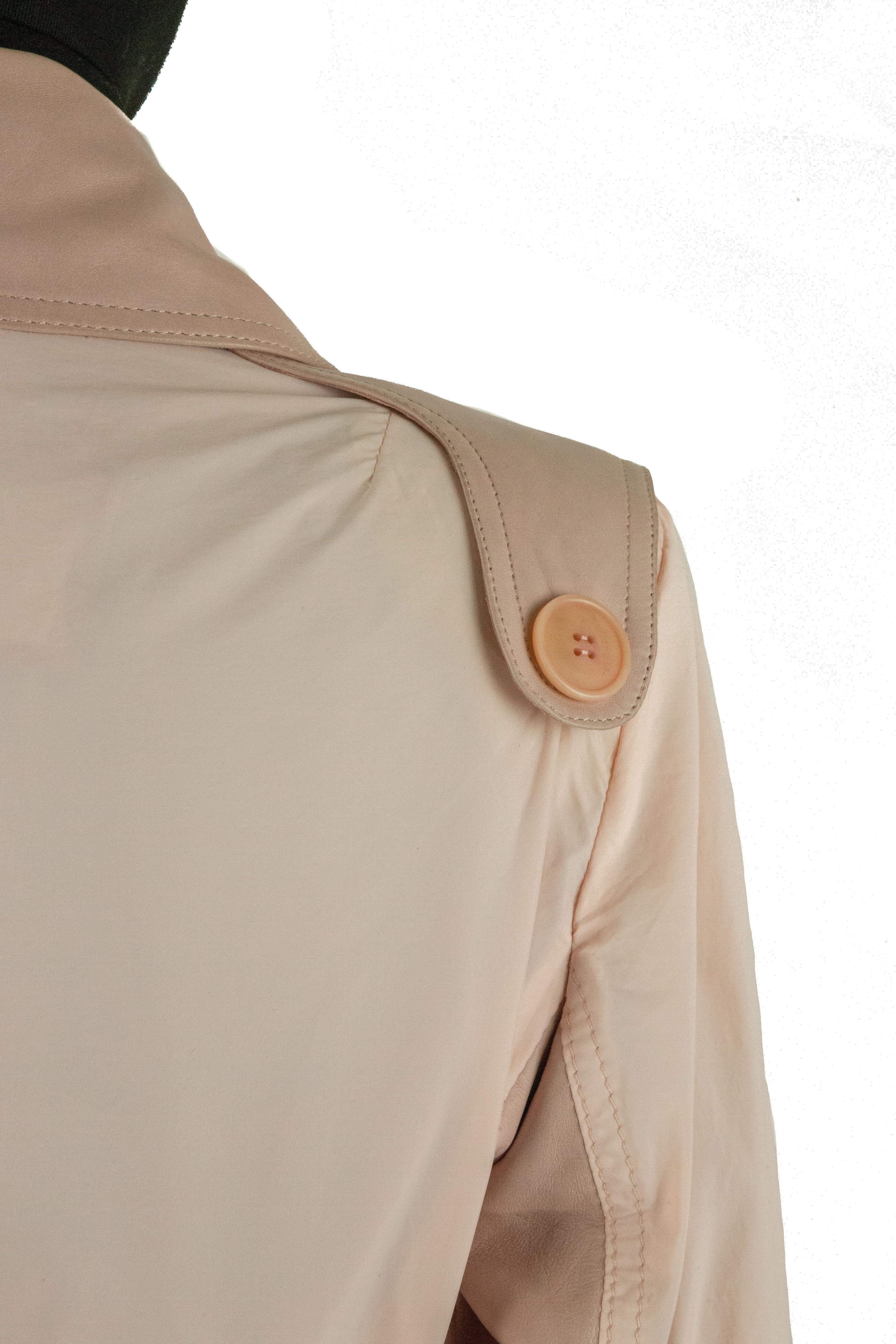 Pastel Pink Jitrois Leather Panel Coat 1