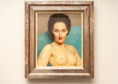 Art Deco Pastel Portrait Female Nude by Robert Louis Raymond Duflos