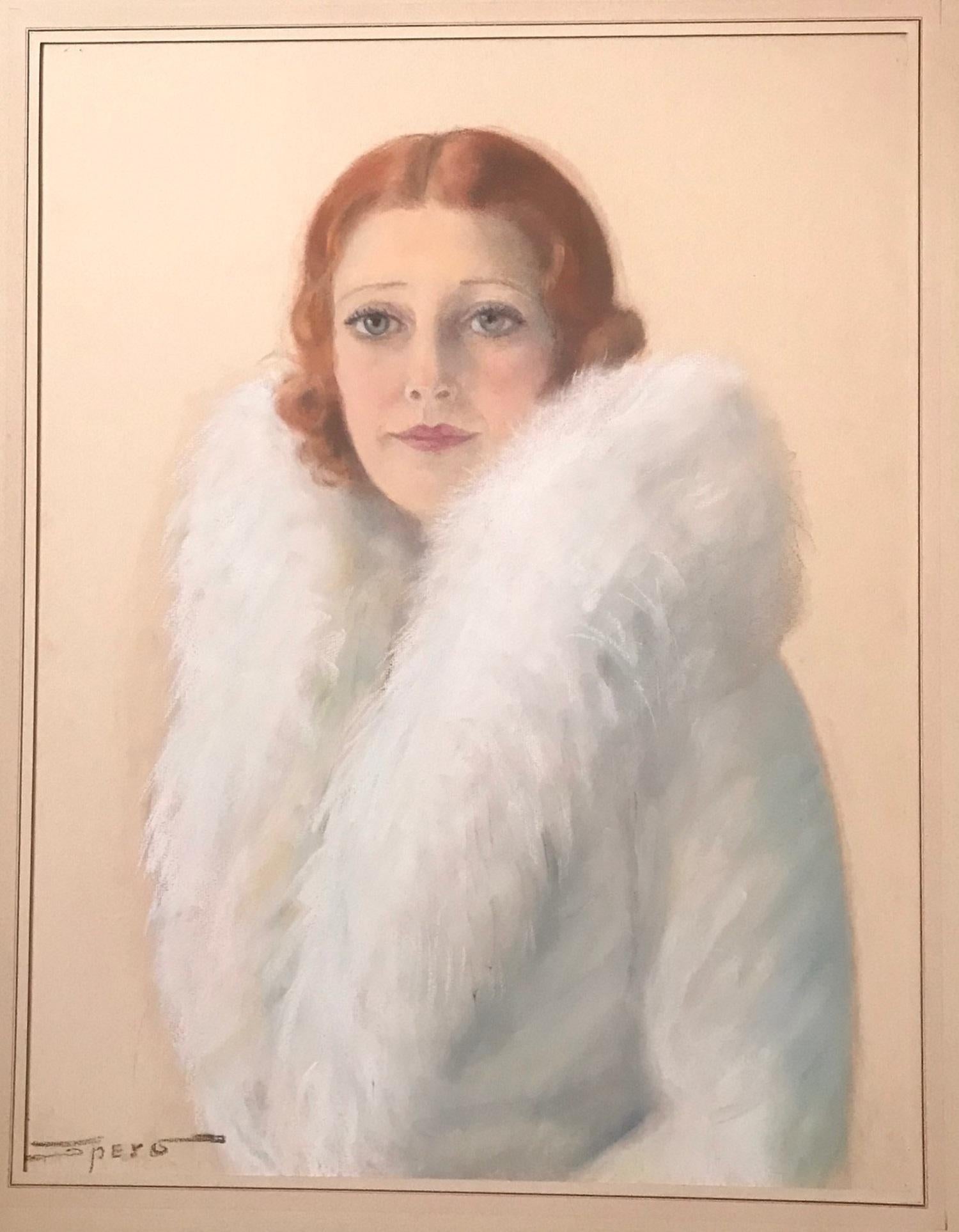 This is a very beautiful pastel portrait of the very beautiful singer/actress Jeanette MacDonald (1903-1965). She is best remembered for her musical films for which she received four Oscar nominations. Countless recordings, concerts, radio and