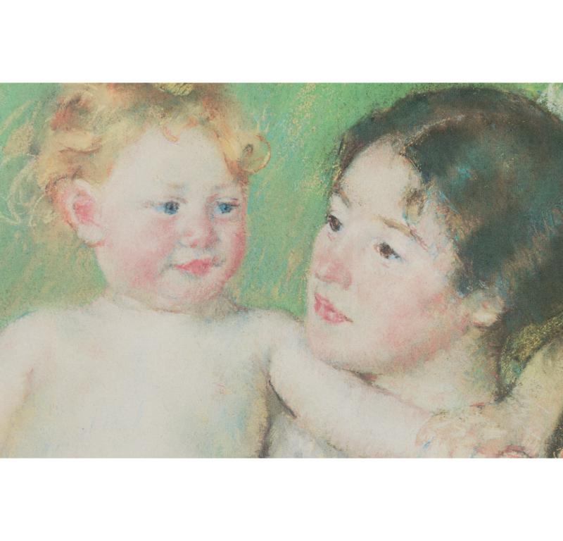 Pastellfarbenes Porträt mit Mutter und Kindern (amerikanisch) im Angebot