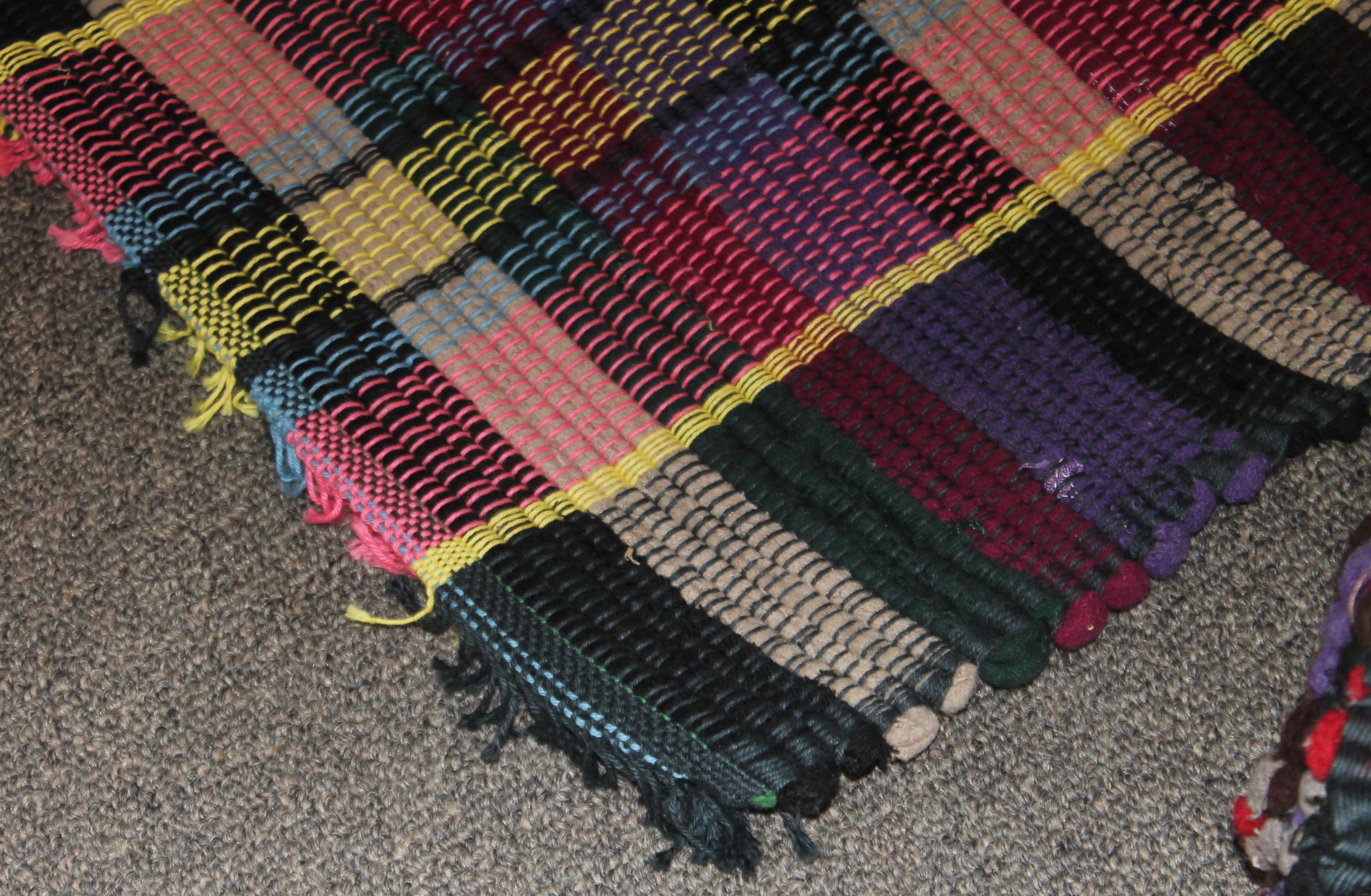 Pastel Rag Runner Rug In Good Condition For Sale In Los Angeles, CA