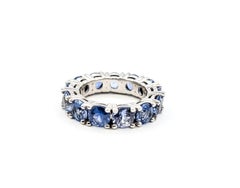 Pastel Sapphire Eternity Band in 14k White Gold