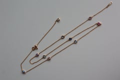 Collana con zaffiri pastello (collana con stazione di zaffiri) (T 2,1ct/oro giallo)