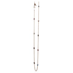 Pastel Sapphires Yard Necklace (Sapphire Station Necklace)(T 2.1ct/Yellow Gold)