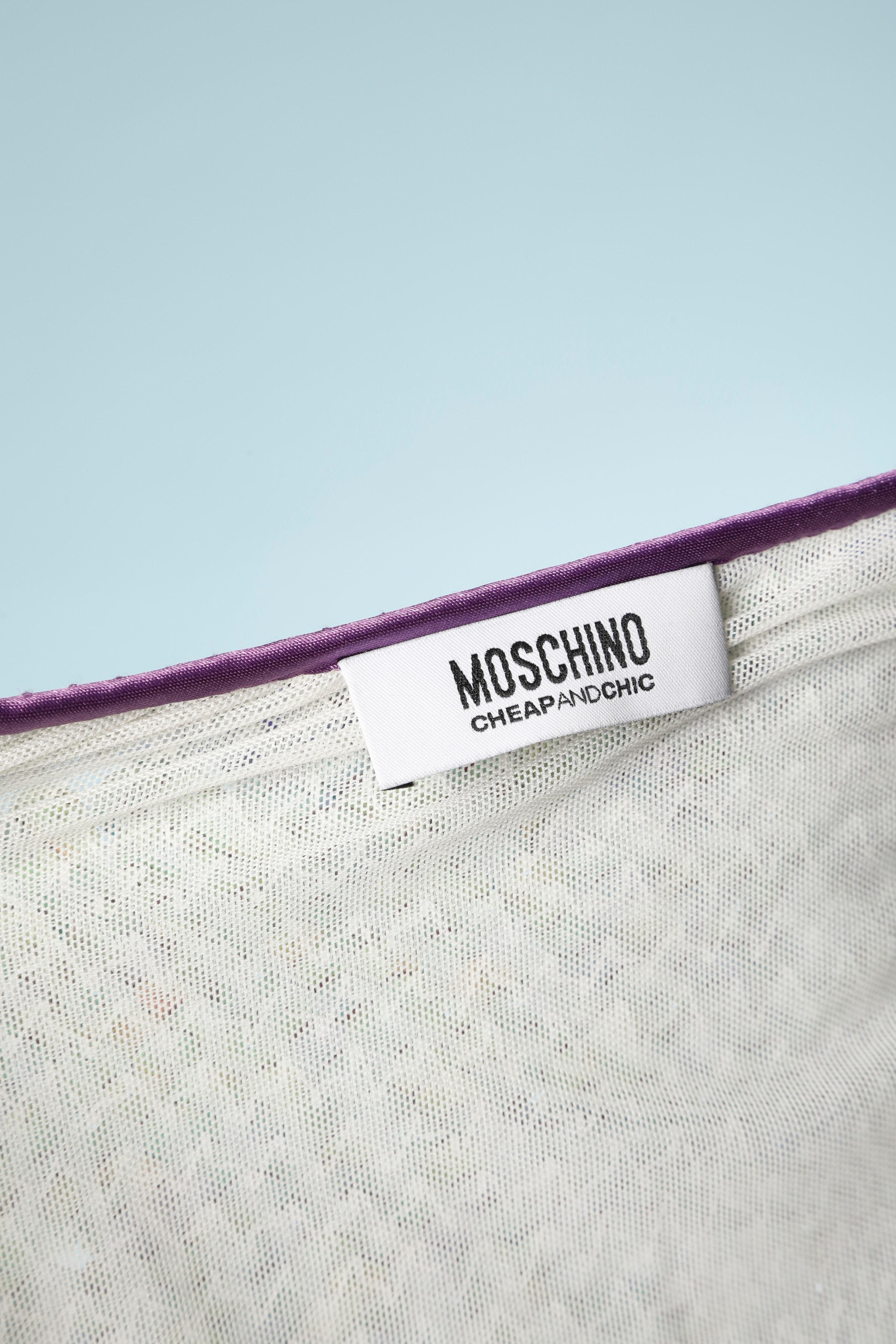 Pastel sequin iridescent cardigan Moschino Cheap & Chic  In Excellent Condition For Sale In Saint-Ouen-Sur-Seine, FR