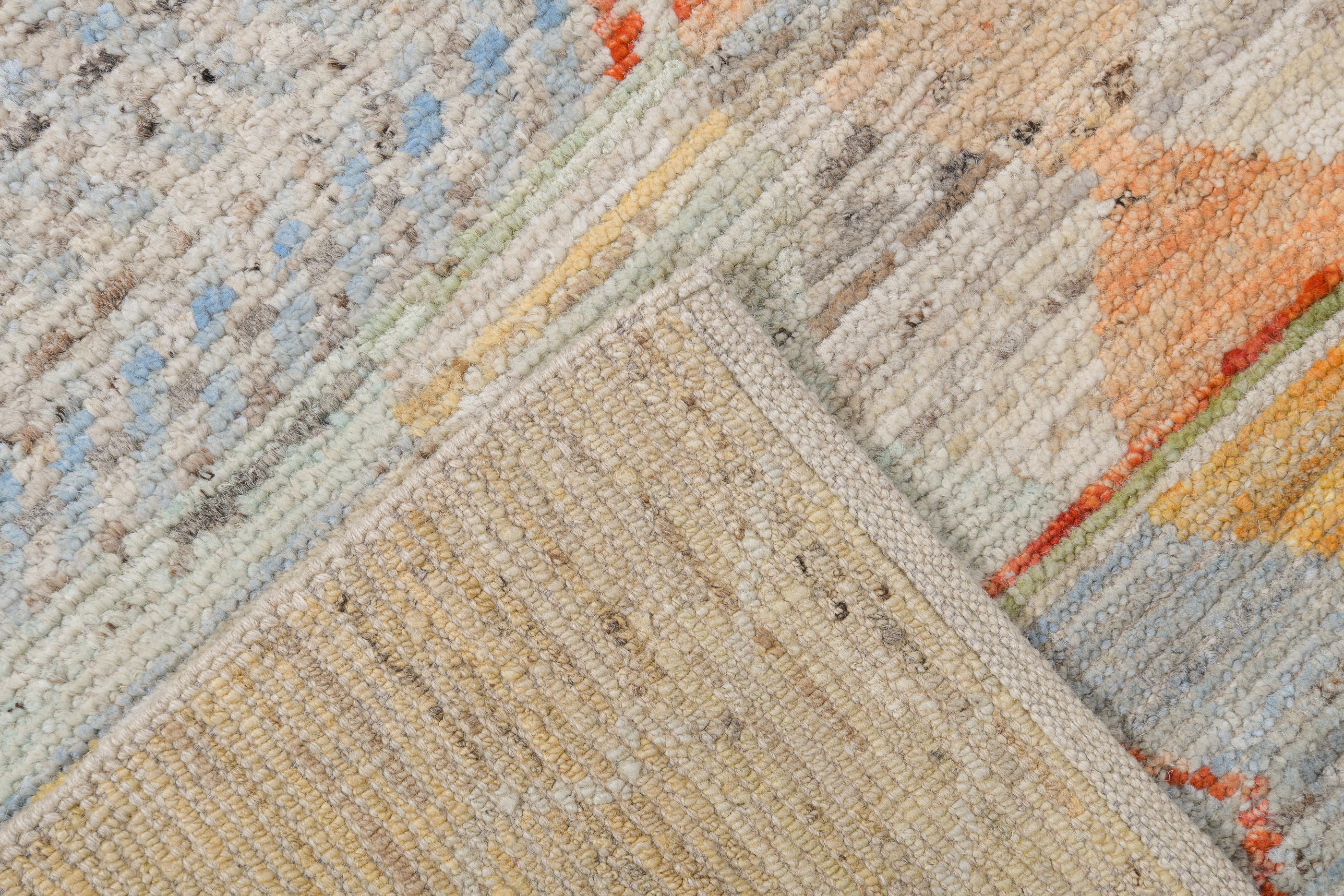 Contemporary Pastel Spring Turkish Rug For Sale