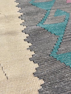 Pastel Tribal Turkish Kilim • Handmade Vintage Flatweave Rug (5×7)