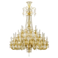 Grande lampadario di lusso 48 braccia Lampadario in vetro di Murano ambrato di Multiforme