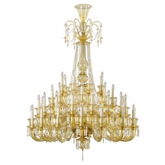 Large Luxury Chandelier 48arms Chandelier blown Amber Murano glass by Multiforme