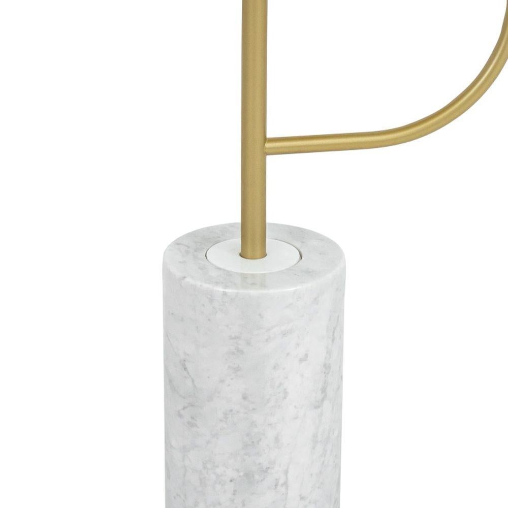 Modern Pasteur Gilt Metal Pedestal Floor Lamp For Sale