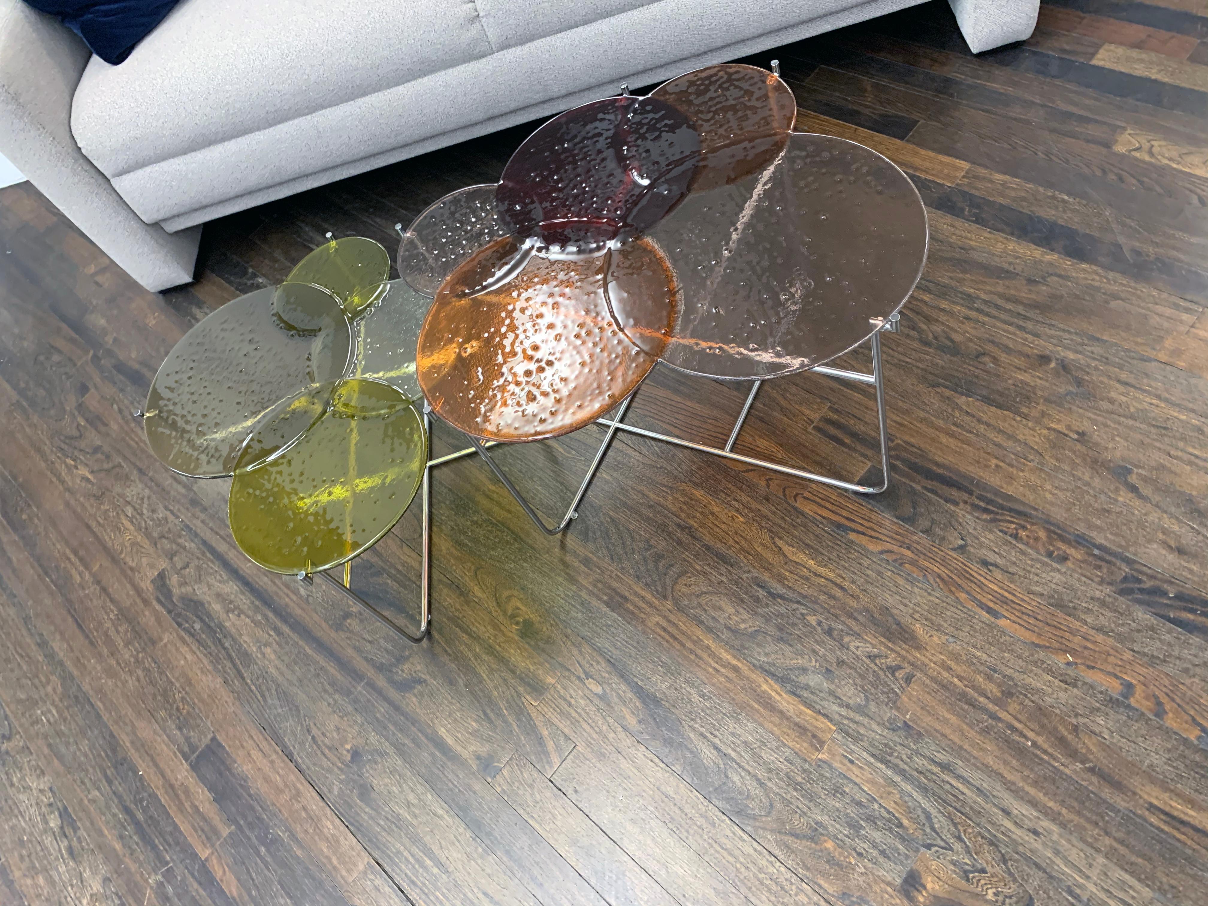 Pastille Red Glass Side Table by Sebastian Herkner In Excellent Condition For Sale In New York, NY