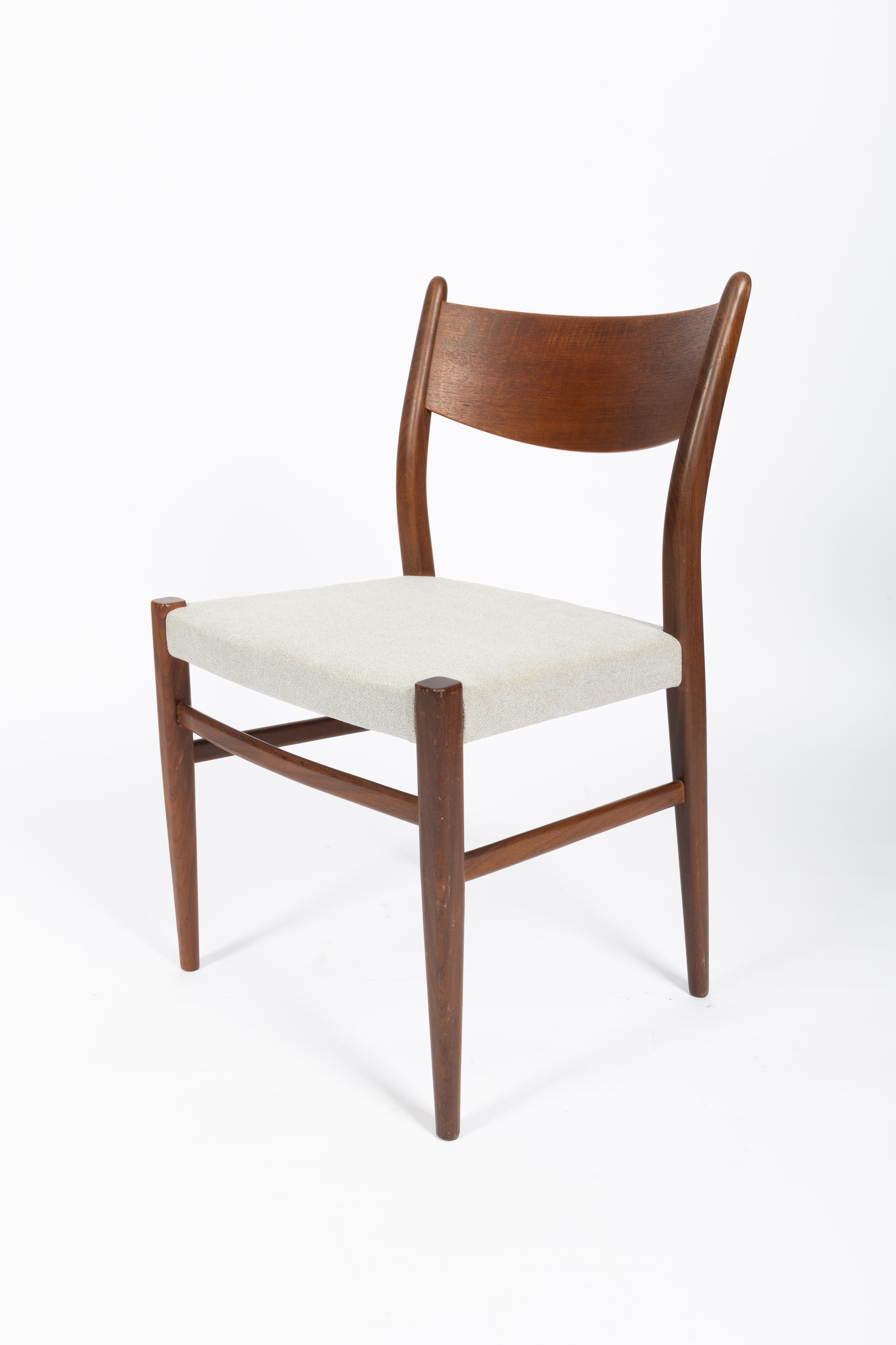 Pastoe: 6 mid-century teak chairs by Cees Braakman, reupholstered For Sale 2