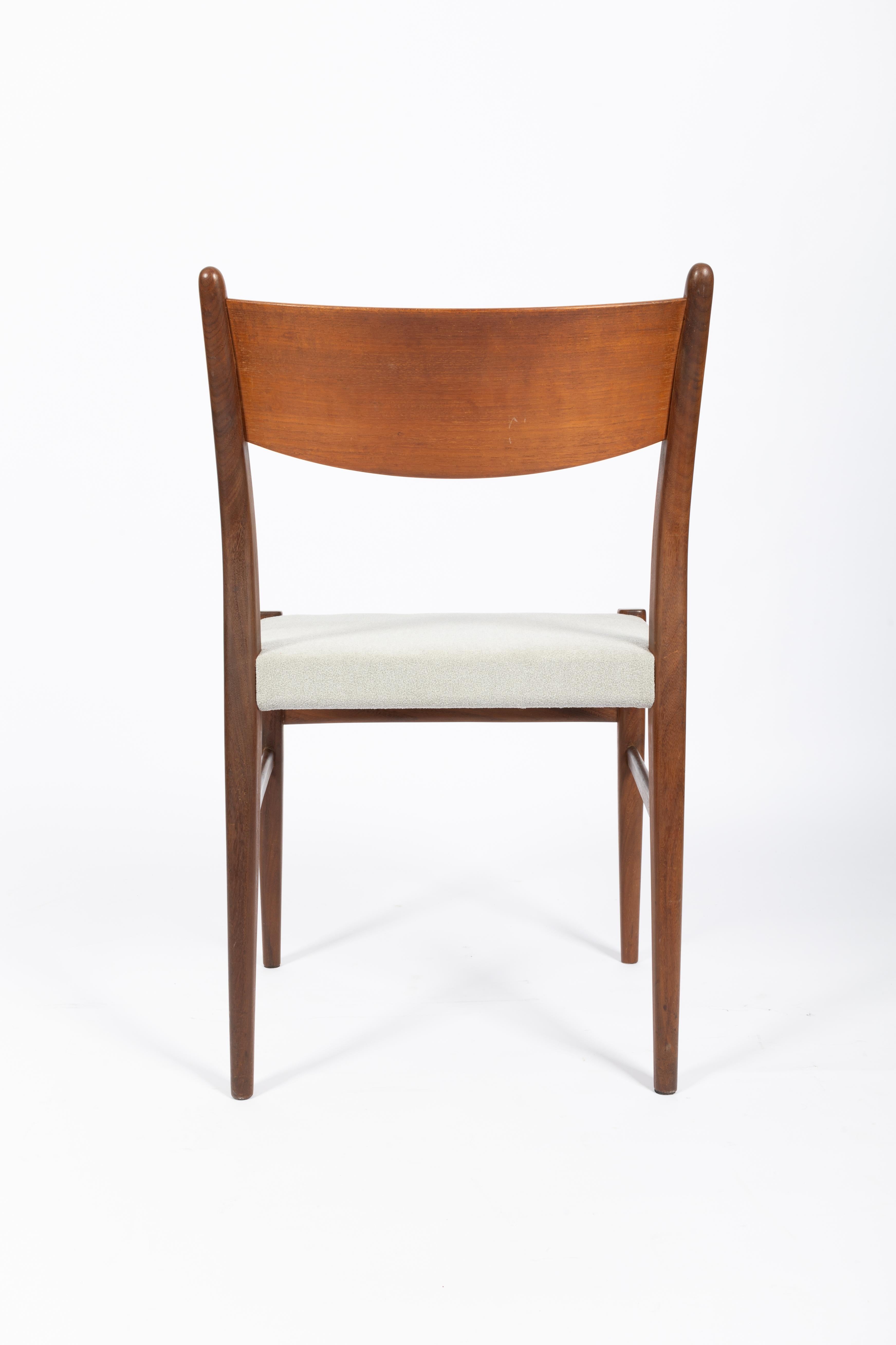 Pastoe: 6 mid-century teak chairs by Cees Braakman, reupholstered For Sale 4