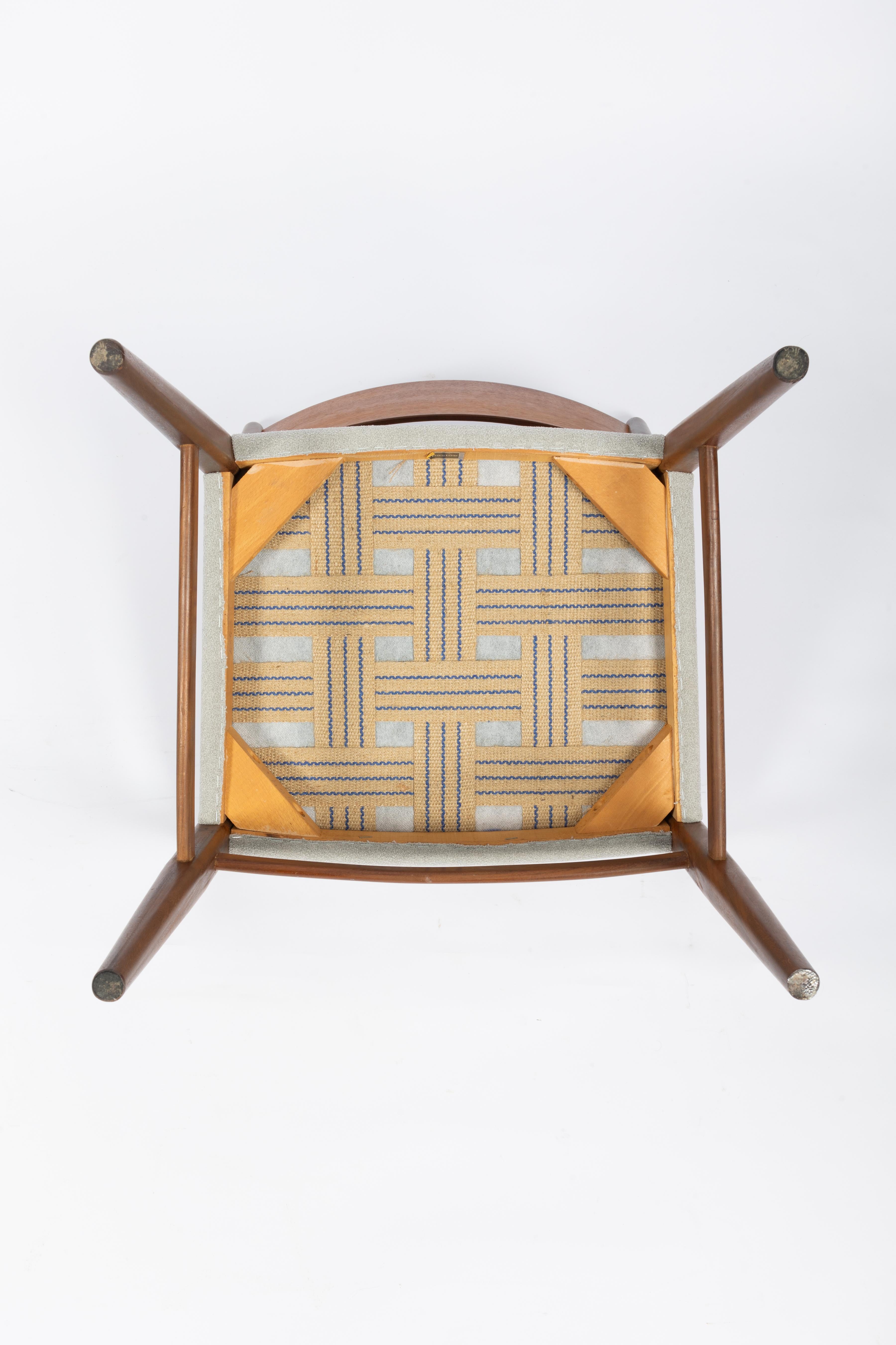 20th Century Pastoe: 6 mid-century teak chairs by Cees Braakman, reupholstered For Sale