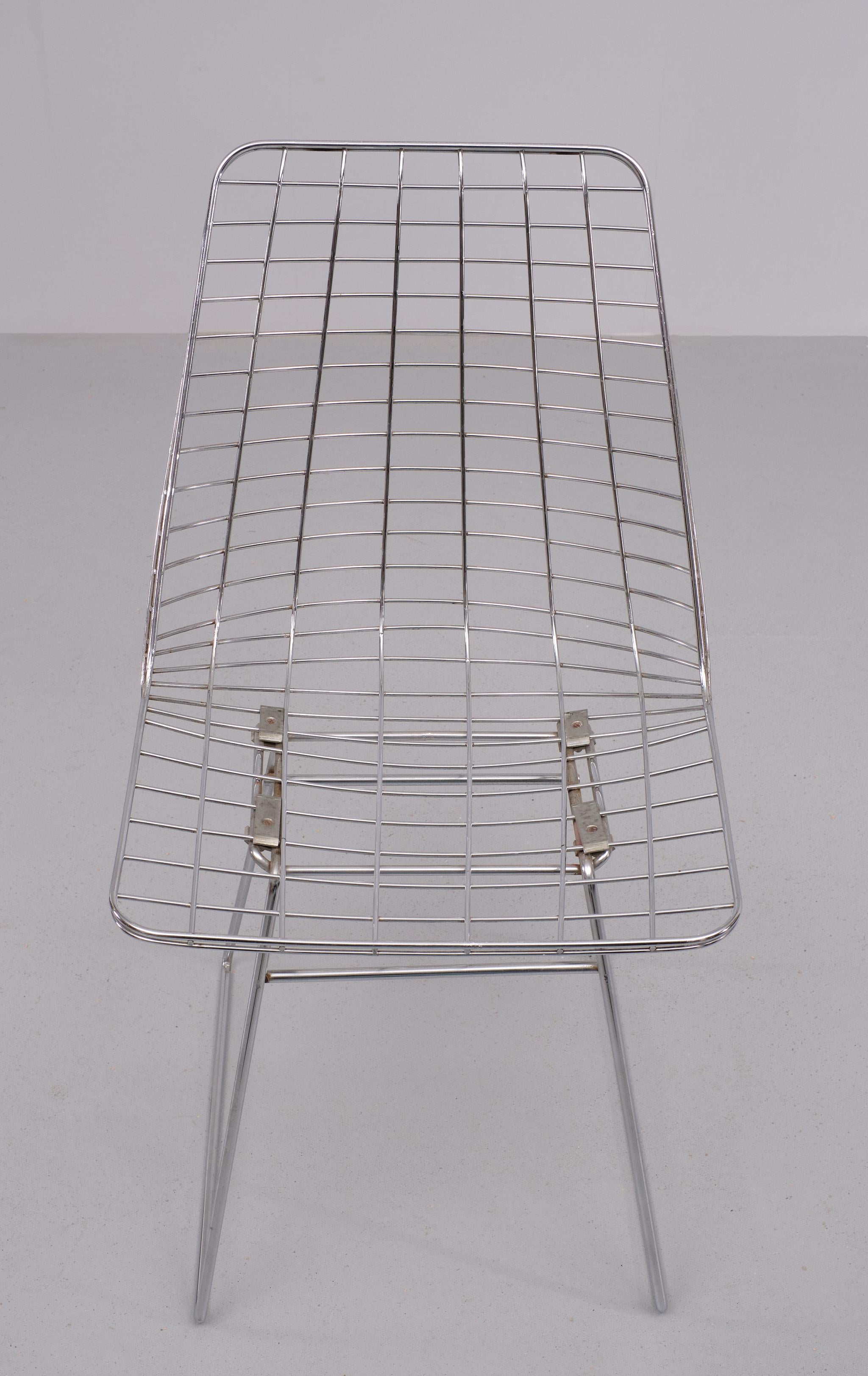 Chaise Pastoe chromée fil d'acier des années 1960  Bon état - En vente à Den Haag, NL