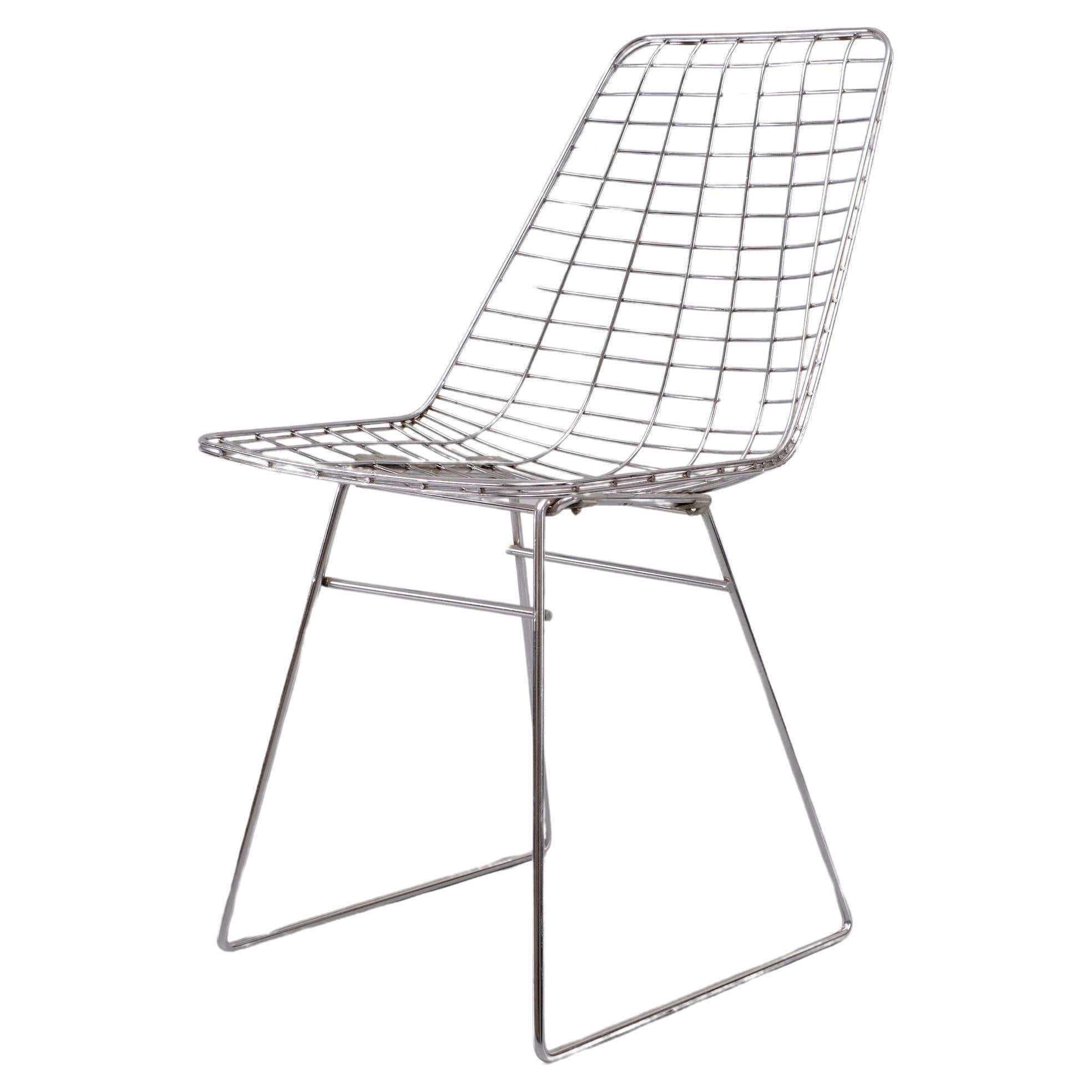 Pastoe Chrome Steel Wire chair 1960s  For Sale