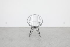 Cees Braakman "Combex" Silla de aro de alambre de metal negro con nuevo recubrimiento de polvo de Pastoe