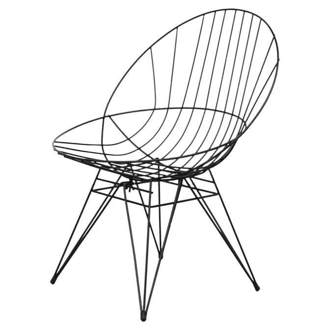 Pastoe "Combex" Black Wire Hoop Chair For Sale