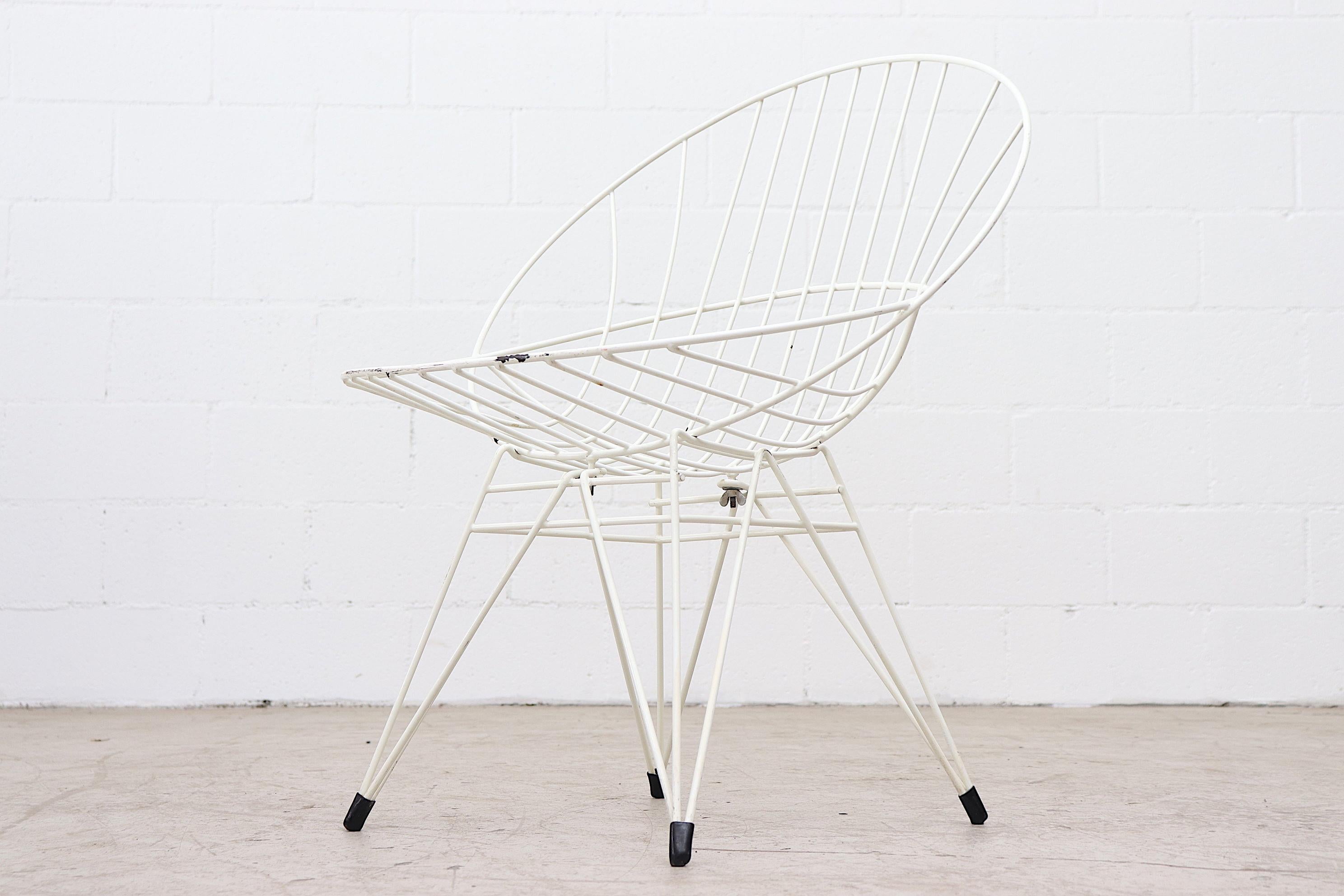 white wire chairs