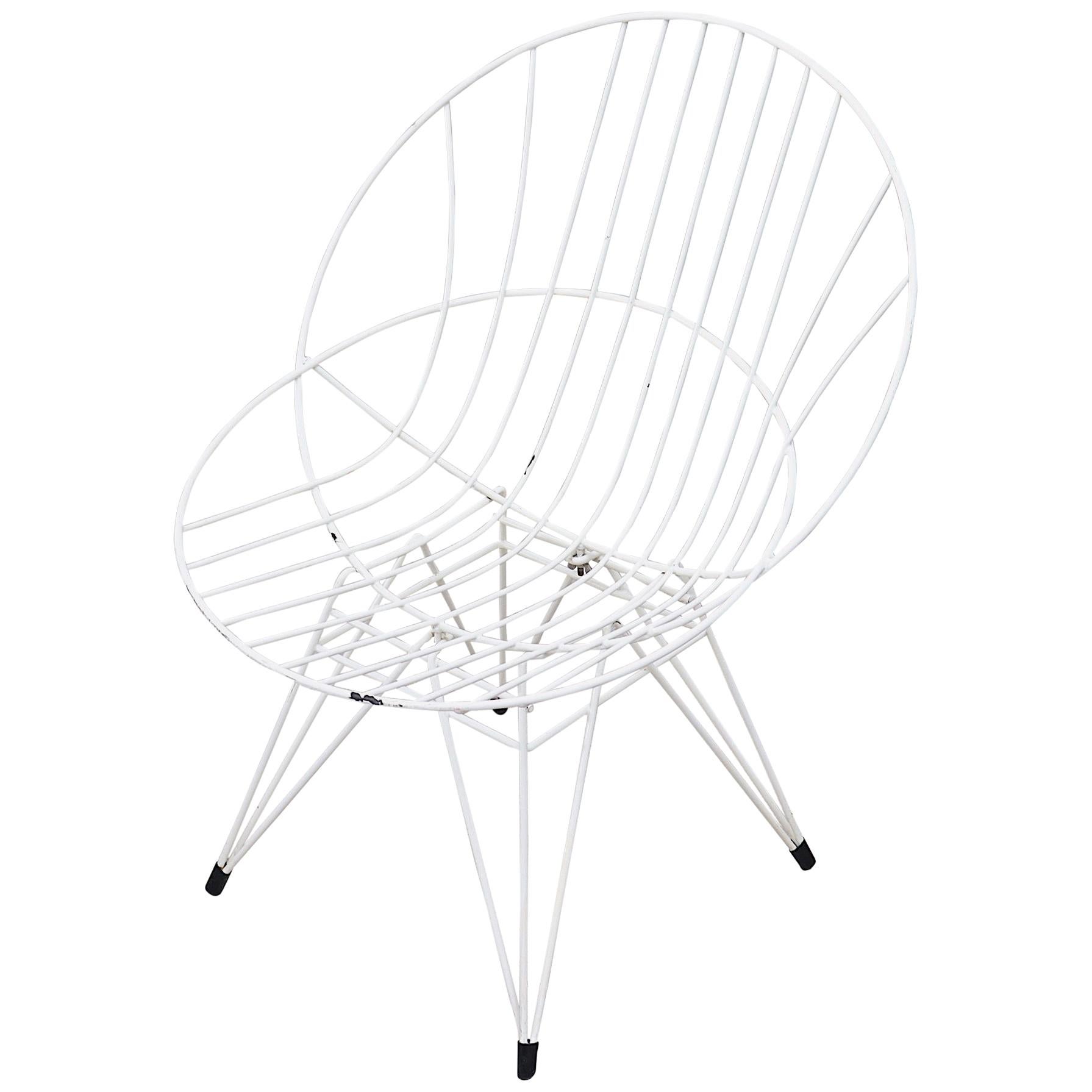 Pastoe "Combex" White Wire Hoop Chair
