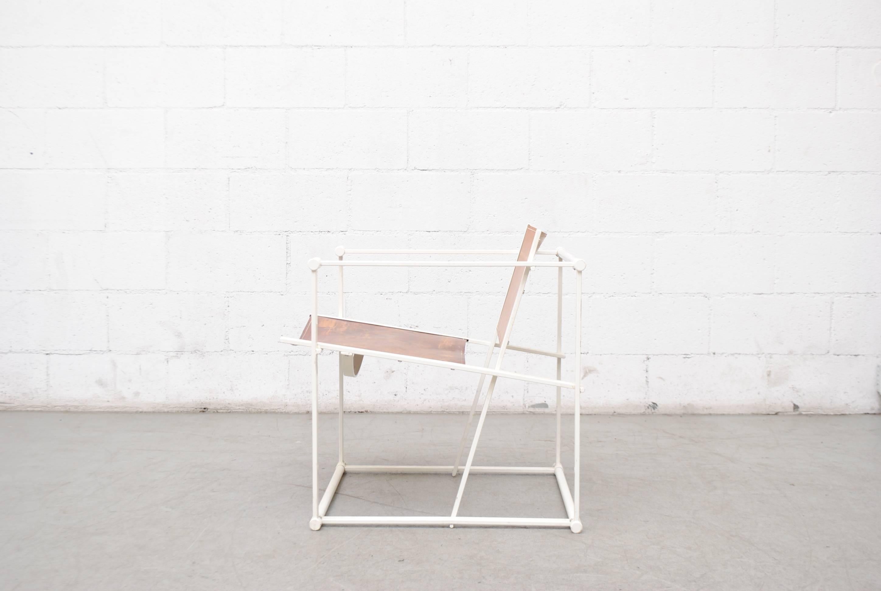 Dutch Pastoe Cube Lounge Chair by Radboud Van Beekum in Natural Leather