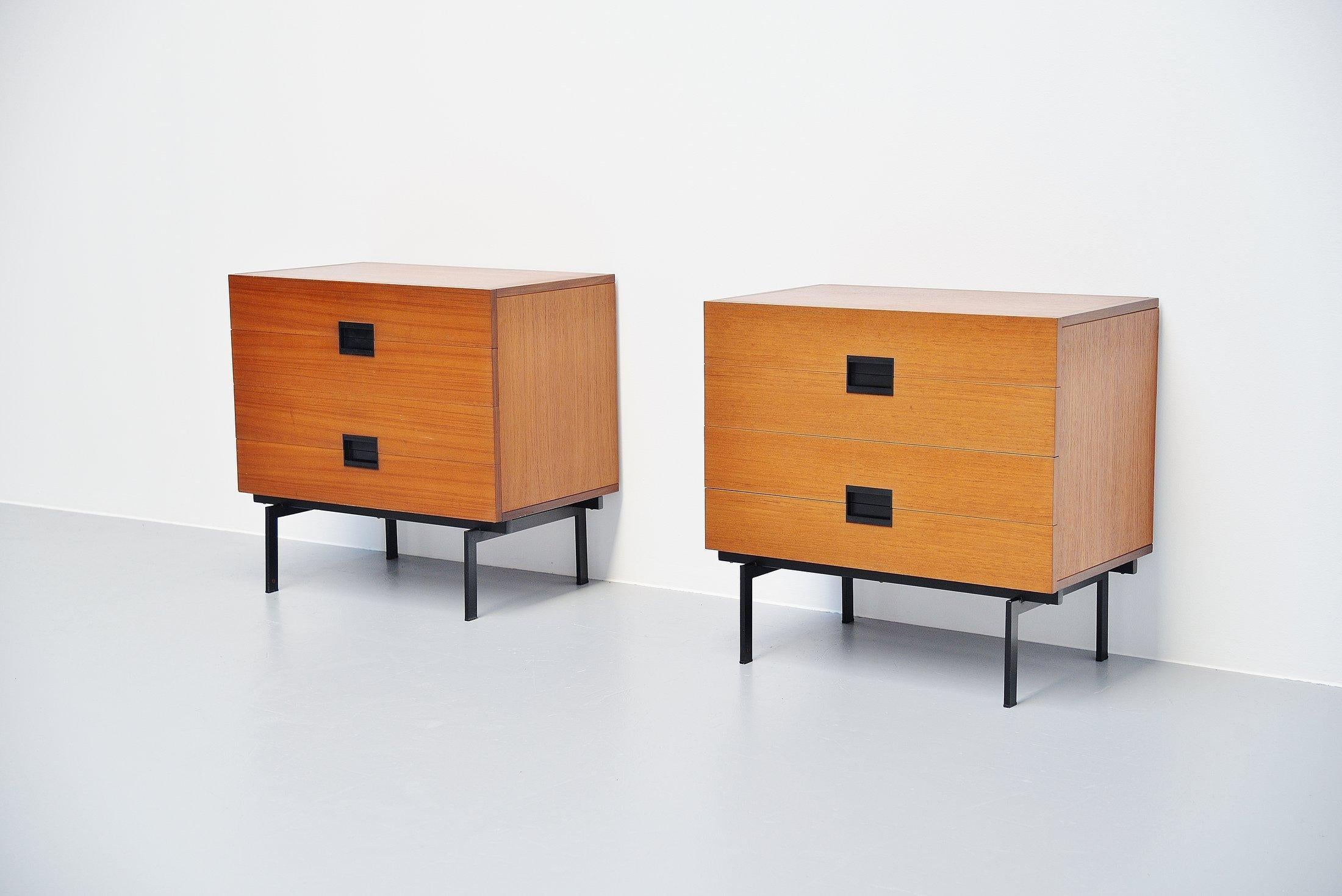 Mid-Century Modern Pastoe DU10 Drawer Cabinets by Cees Braakman, 1958