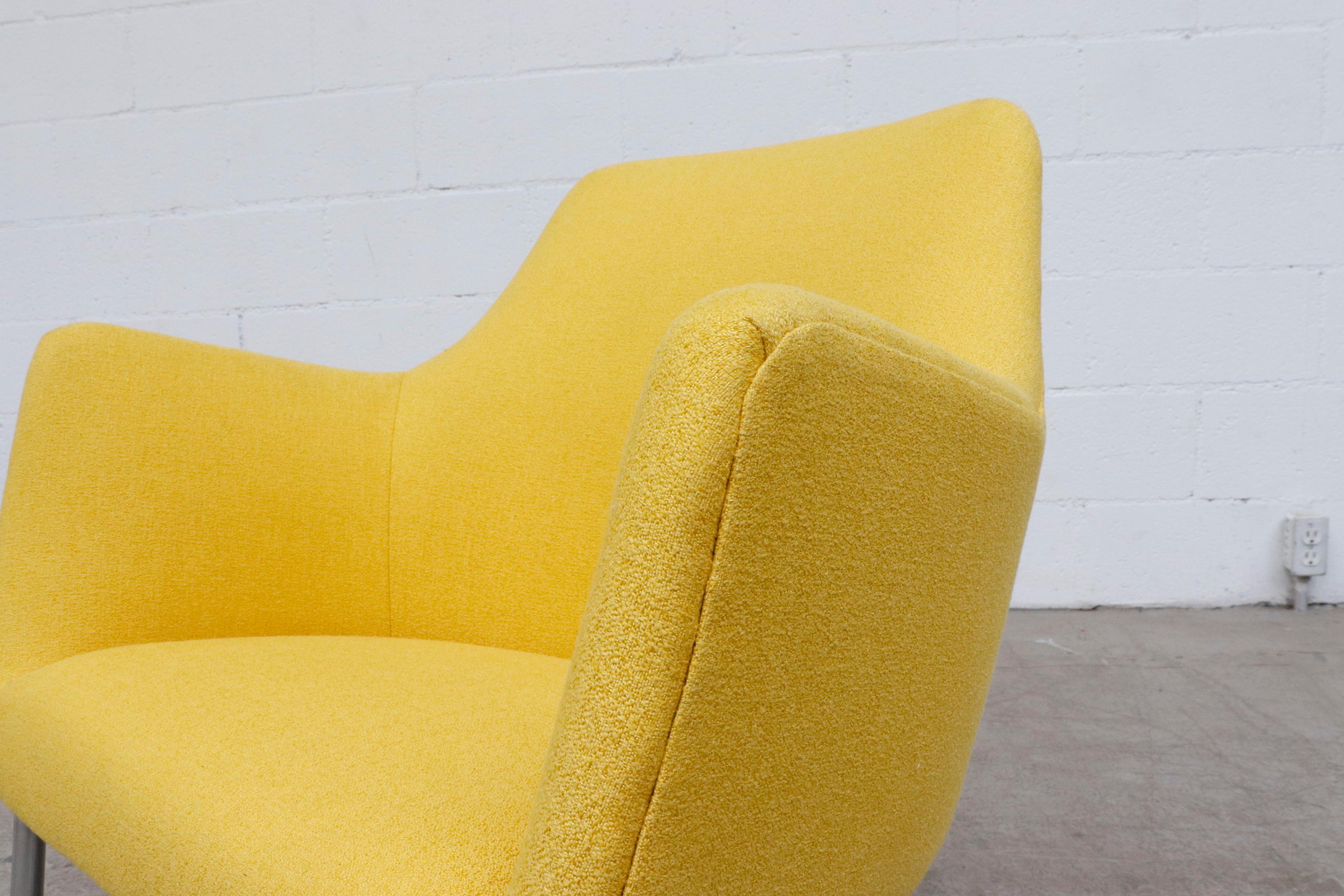 Pastoe Ekselius Lounge Chair for Pastoe in Canary Yellow 3