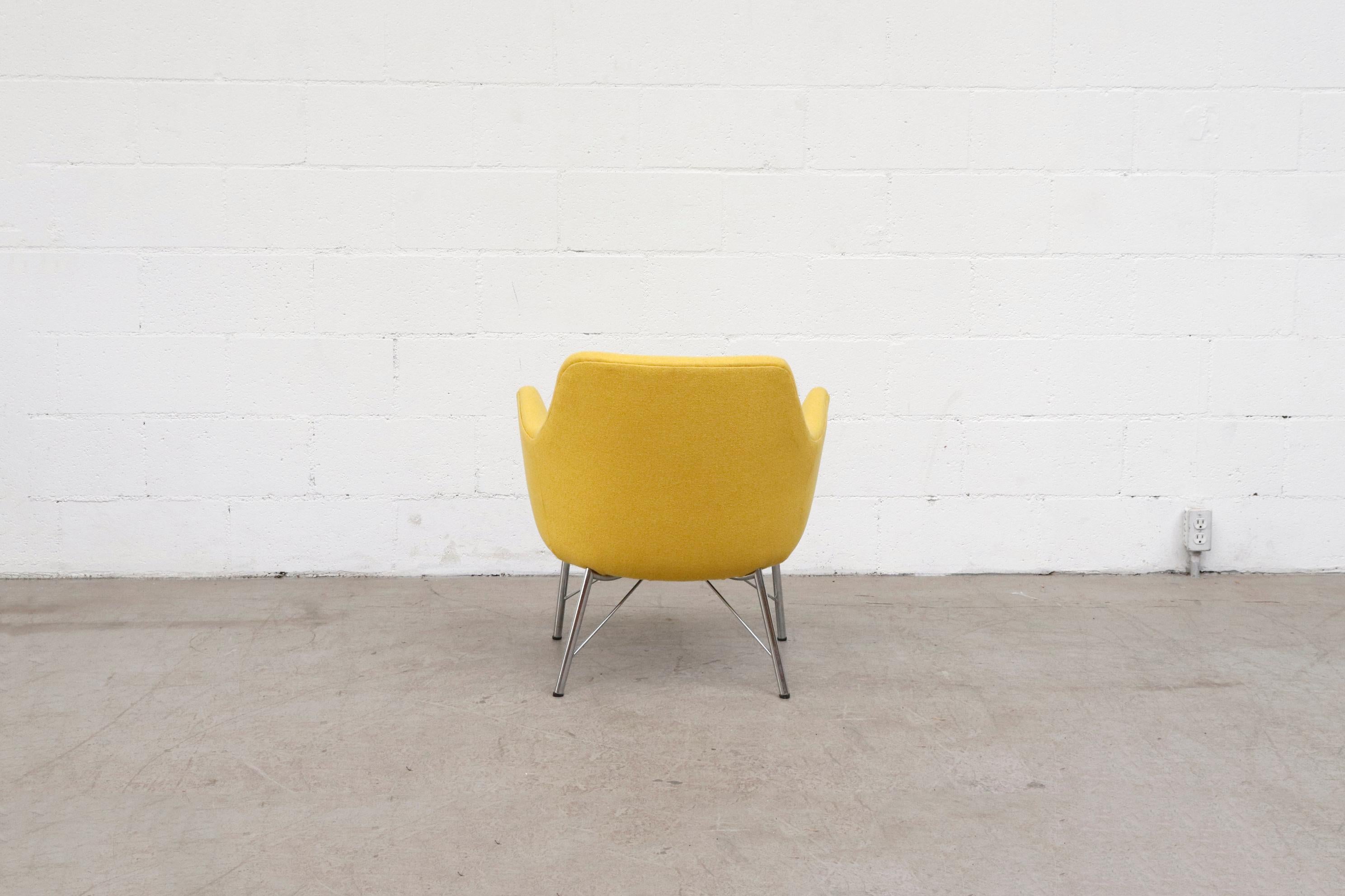 Pastoe Ekselius Lounge Chair for Pastoe in Canary Yellow In Good Condition In Los Angeles, CA