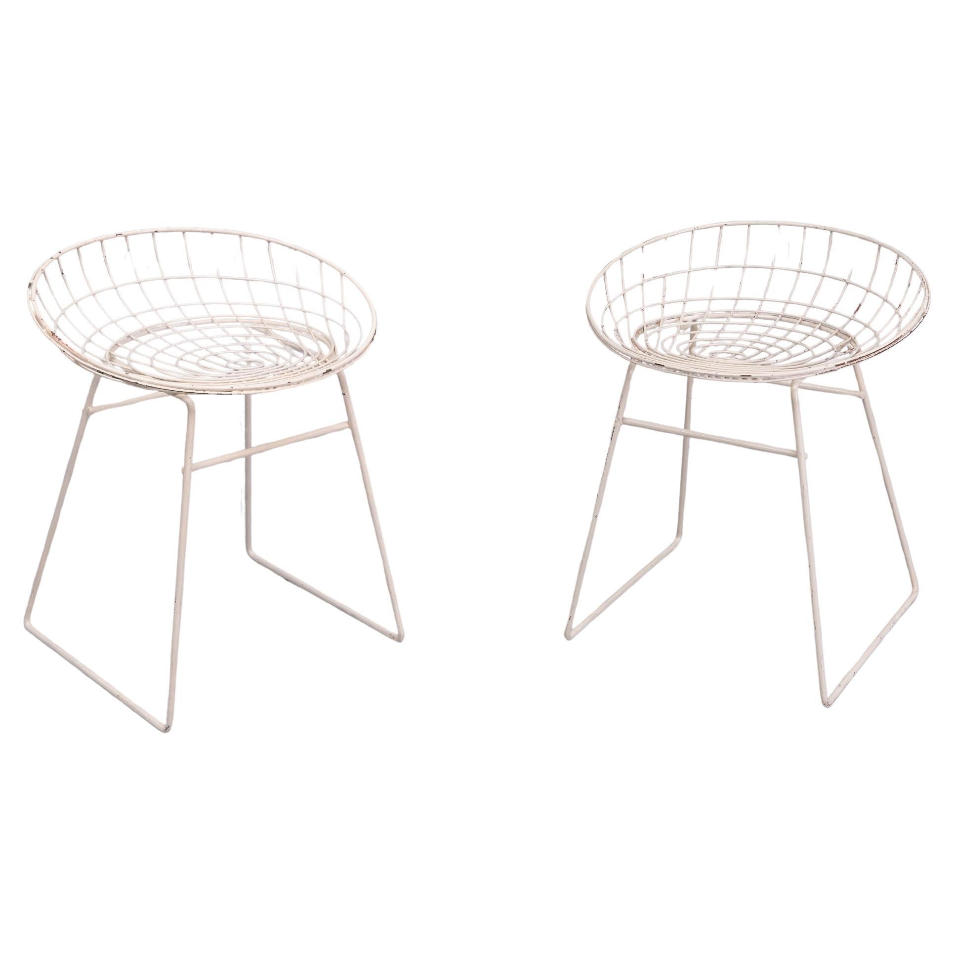 Pastoe KM05 wire stool Cees Braakman  1950s Holland 