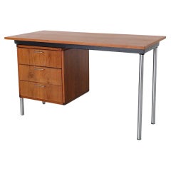 Pastoe "Made To Measure" Series Teak and Chrome Desk with Three Drawers