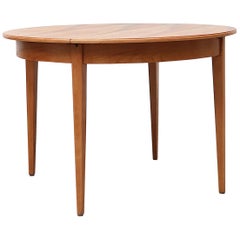 Pastoe Midcentury Round to Oval Pecan Dining Table