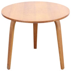 Dutch Oak plywood Round Side Table by Cees Braakman for Pastoe, 1950's